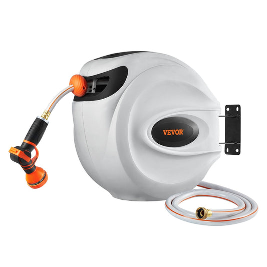 Auto-Retract Garden Hose Reel – Flexible Length, Strong Mounting – Hassle-Free Watering Solution!
